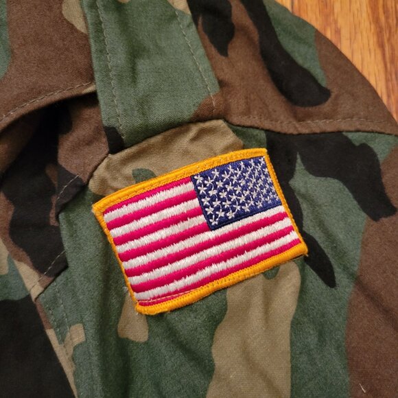 Vintage US Army Woodland Camouflage Field Jacket Medium Short Cold Weather - Picture 10 of 10